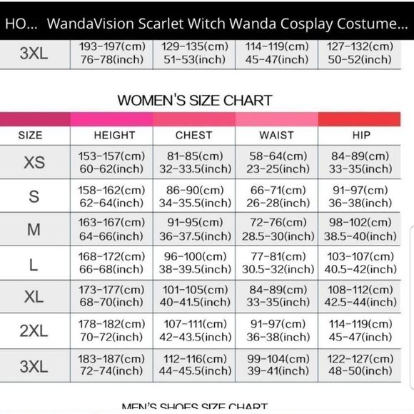 Wanda Vision Wanda Django Maximoff Scarlet Witch Battle Suit Halloween  2 pc - Picture 4 of 15